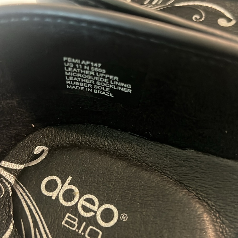 Abeo BIO System Black Leather Femi Clog Size 11 - Picture 6 of 8